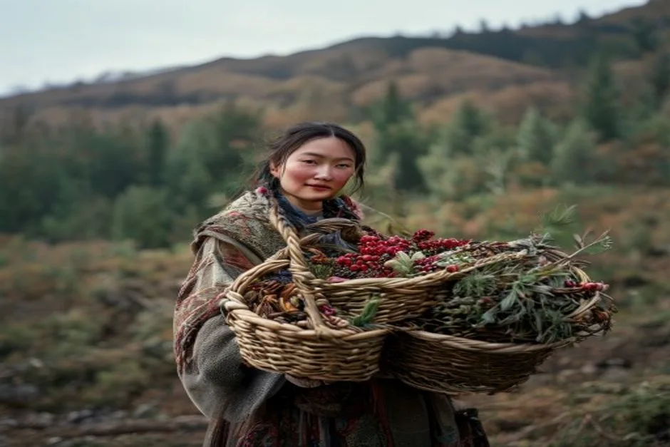Onon berry gatherers